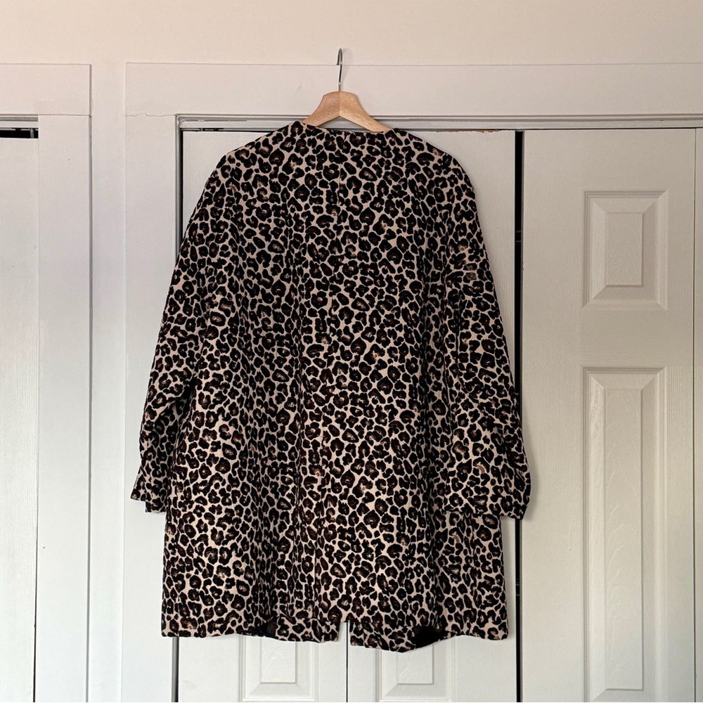 Lord & Taylor Leopard Print Open Jacket – 1X – Statement Blazer Coat - Picture 3 of 5